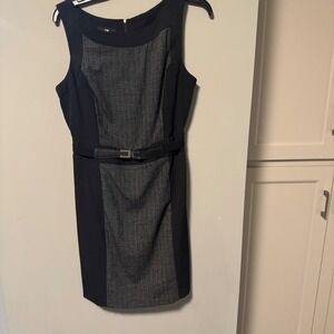 IZ Byer Black Sleeveless Sheath Dress Gray Panel Career Work Elegant‎ 11